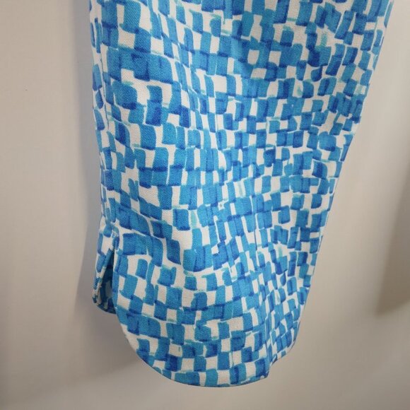 Soft Surroundings Blue and White Pull On Ankle Pants  Size PM - Picture 7 of 10